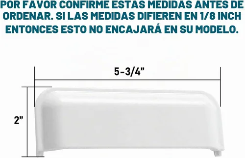 Vista 3 de Manija de puerta para secadora Whirlpool W10861225