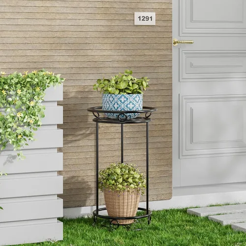 Vista 5 de YIUKEA - Soporte para plantas para interiores y exteriores - Estante organizador alto de varios niveles de metal para macetas, exhibidor de flores