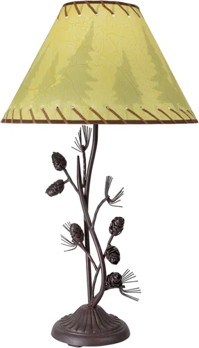 Vista 9 de Black Forest Décor - Lámpara de mesa con piña de metal - Lámparas para el dormitorio de la casa de granja