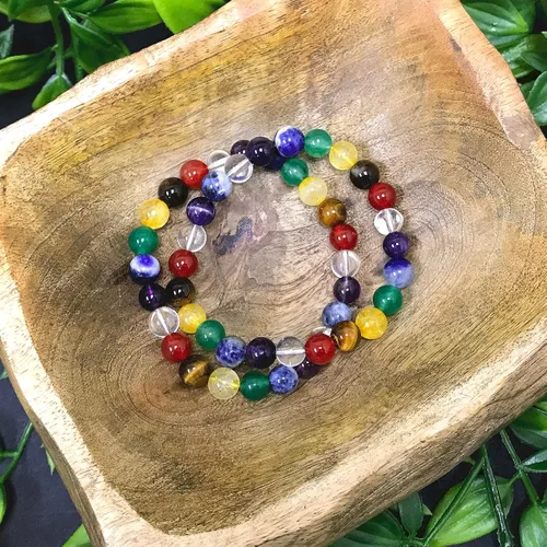 Vista 304 de Gem Avenue Handmade Round Bead Stretch Bracelet Unisex Natural Stone Beaded Jewelry for Men & Women, Elastic Wristband for Daily Wear