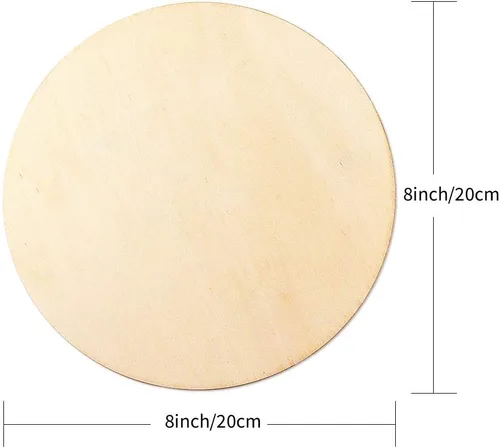 Vista 6 de Paquete de 10 círculos redondos de madera sin terminar de 8