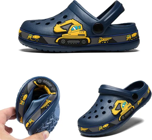 Vista 5 de Peyarlie Sandalias de jardín para niños y niñas, zapatos de jardín sin cordones, ligeras, para verano, interiores, exteriores, playa, piscina, agua