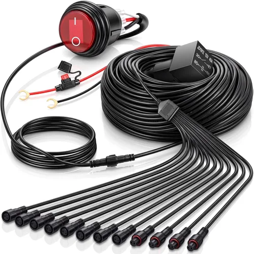 Vista 12 de LEDMIRCY Cable de Extensión para Luces LED de Roca Cable de Alambre de 2 Pines Impermeable 2PCS 5ft 22AWG con Conectores Macho a Hembra Tuerca