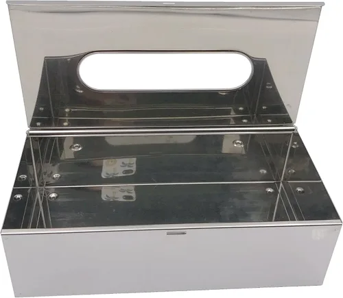 Vista 5 de M2cbridge Soporte de metal para caja de pañuelos faciales montado en la pared, pulido de espejo de acero inoxidable 18/8 (rectangular)
