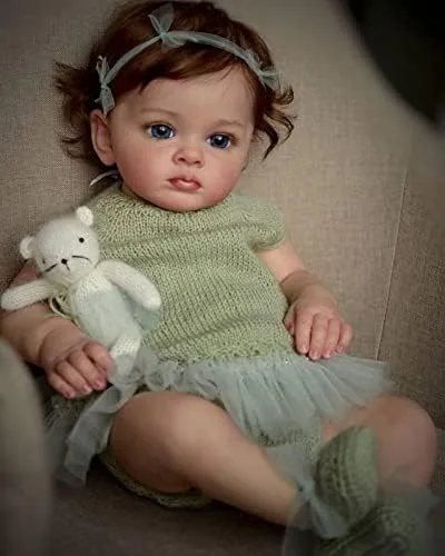 Vista 8 de Angelbaby Muñeca Reborn Realista de 24" para Niños - Suave, con Peso y Realista para Regalos de Niños