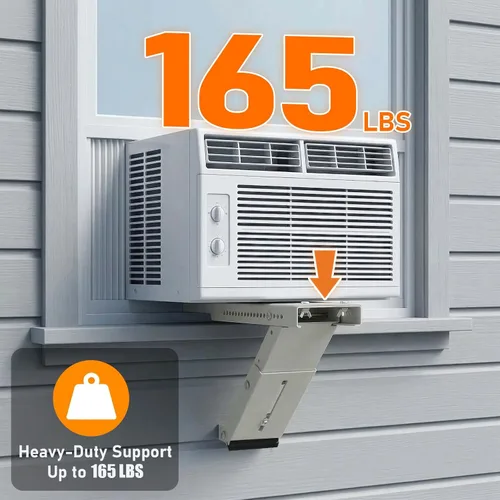 Vista 4 de Soporte de CA para ventana sin taladro, soporte de brazo único para ventanas pequeñas, soporta hasta 165 libras, instalación interior ajustable