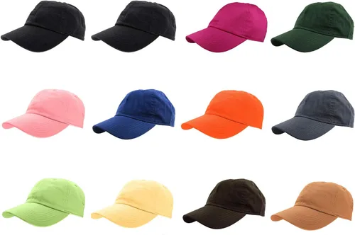 Vista 43 de Gelante Gorras de béisbol 100% algodón liso en blanco tamaño ajustable al por mayor a granel de 12