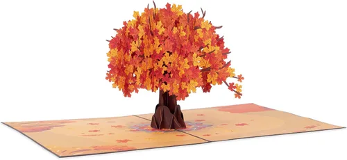 Vista 6 de Paper Love Tarjeta de Árbol de Otoño Tarjeta de Felicitación Desplegable 3D de Arce de Otoño para Acción de Gracias, Regalo de Anfitriona o Amigo