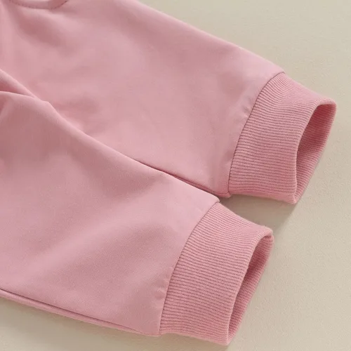 Vista 7 de BeQeuewll Conjunto de ropa para niñas pequeñas para el día de San Valentín, sudadera Be Mine de 2 piezas, conjunto de ropa para niñas pequeñas 0-3T
