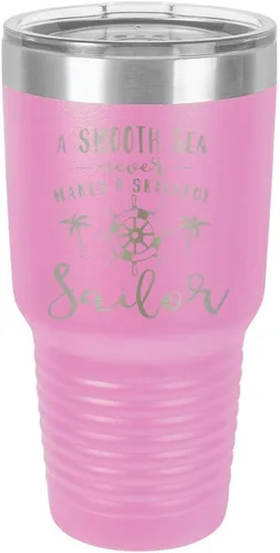 Vista 20 de Un mar suave nunca hace un sillón hábil grabado de 325 ml vaso de acero con recubrimiento de polvo grabado por láser taza de viaje de camello polar