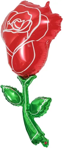 Vista 9 de Globos de rosas rojas 3D para decoración de flores para niñas, suministros de princesa rosa, decoración romántica, paquete de 6 globos de papel