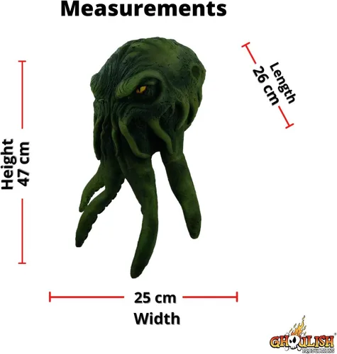 Vista 6 de Cthulhu - Máscara de disfraz de monstruo pulpo verde para Halloween