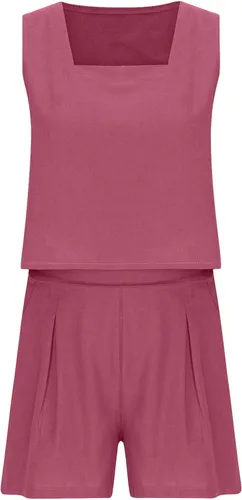 Vista 8 de ZDRZK Short Sets Women 2 Piece Outfits Vacation Linen Sleeveless Tank Crop Top High Waist Shorts Matching Lounge Tracksuit