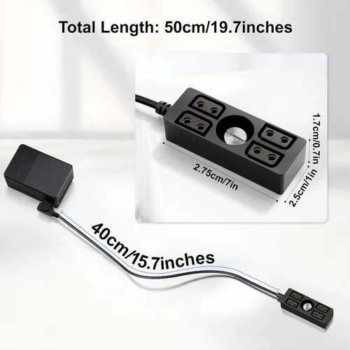 Vista 6 de Alvin's Cables D-tap - Cable divisor Dtap macho a 4 puertos hembra macho a 4 puertos hembra Splitter Hub Cable de alimentación para ARRI RED Teradek