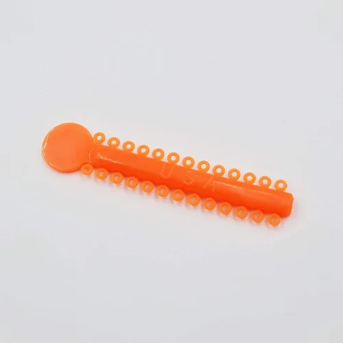 Vista 3 de bandas elásticas con lazos tirantes de elastómero para ortodoncia (1040 unidades, multicolor)