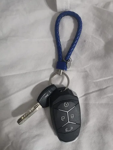 Vista 9 de Llavero de cuero trenzado para todos los autos, llavero para hombres, llavero para mujer, 5