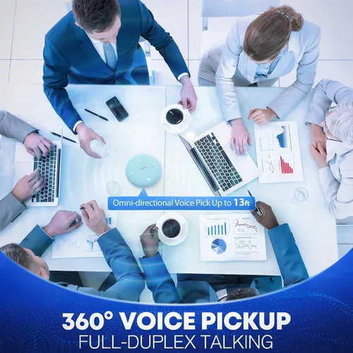 Vista 5 de Altavoz de conferencia Bluetooth M4 con reducción de ruido AI, resúmenes de IA, transcripción AI con soporte de 60 idiomas, captación de voz 360° a