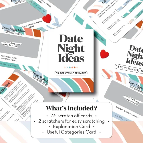 Vista 5 de 35 ideas para raspar una cita nocturna, regalos para parejas para él, ella, novia, novio, esposa o marido, juego de cartas de aniversario