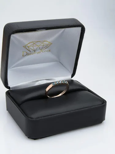 Vista 64 de Dazzlingrock Collection Anillo de boda redondo de 5 piedras preciosas o diamantes para mujer en oro macizo de 10 K/14 K/18 K