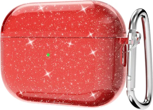 Vista 22 de Svanove Funda para Airpods Transparente con Purpurina, Funda Brillante y Bonita para Airpods de 1ª y 2ª Generación con Llavero, Carcasa Rígida