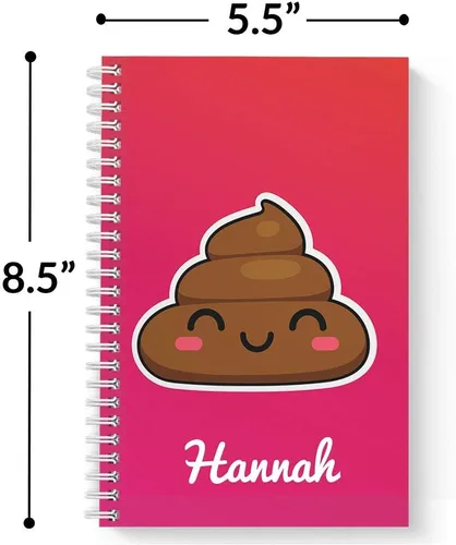 Vista 3 de Pretty Poo Cuaderno personalizado para niños, tapa blanda laminada, 120 páginas del papel seleccionado, coloque espiral plana de alambre.