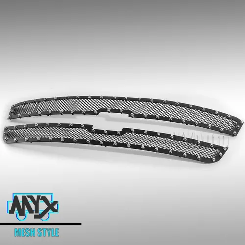 Vista 3 de Rejilla de remache frontal de acero inoxidable negra compatible con Chevy Avalanche 1500/2500 03-05 Silverado1500/1500HD/SS/2003-2004 Chevy