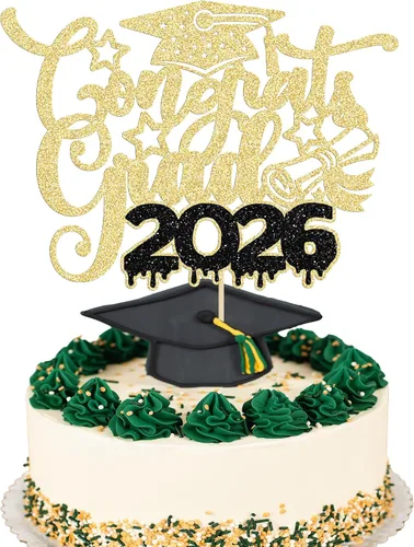Vista 40 de Paquete de 24 adornos para cupcakes de clase 2026 con purpurina 2026 Felicidades Graduación Diploma Done Cupcake Picks 2026 Graduación Temática