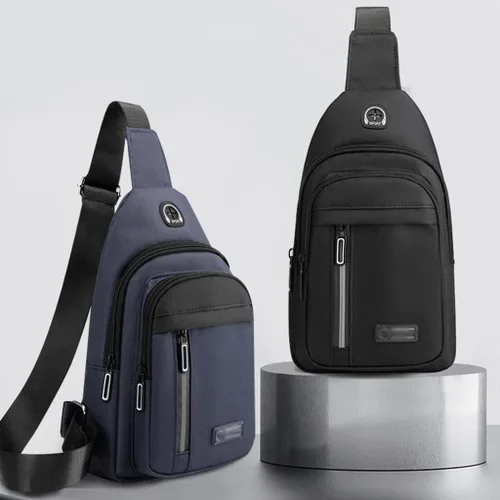 Vista 4 de ZLXDP - Bolsa de pecho multifuncional para hombre, bolsa de hombro cruzada para hombre, bolsa de pecho para escuela, verano, bolsa de mensajeros