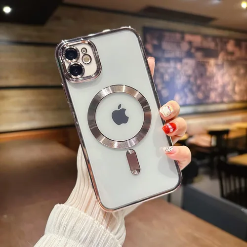 Vista 9 de Funda para iPhone 11 Pro [compatible con MagSafe] con protector de lente de cámara, ligera y chapada de lujo, a prueba de golpes, resistente funda