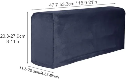 Vista 2 de Funda para reposabrazos de sofá, 2 fundas elásticas para sillas, sofá, sillón, fundas para sillón reclinable (azul marino)