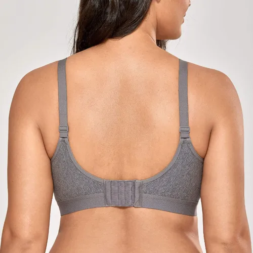 Vista 4 de AISILIN Sujetador inalámbrico de talla grande para mujer soporte de algodón comodidad sin forro
