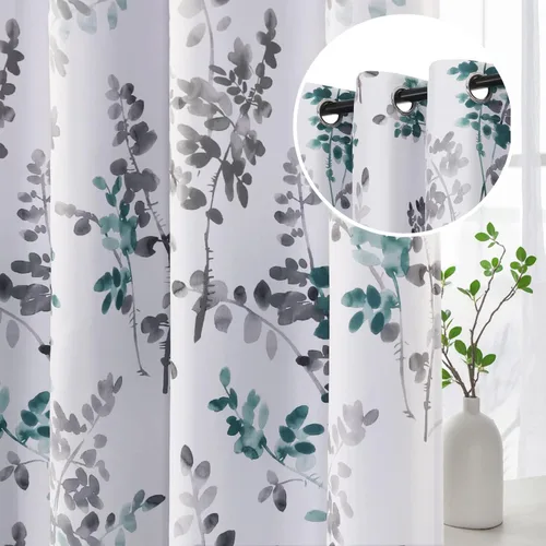 Vista 11 de H.VERSAILTEX Cortinas opacas de 45 pulgadas de largo, juego de 2 paneles para oscurecer la habitación, cortinas térmicas para dormitorio, cortinas