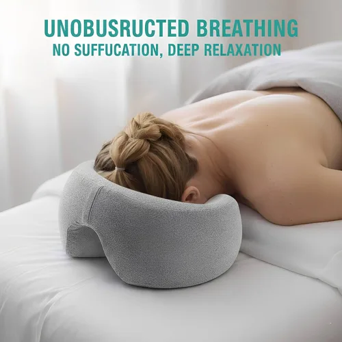 Vista 9 de Almohada facial con tela transpirable para mesa de masaje, cojín de espuma viscoelástica para dormir, reposacabezas para spa, recuperación