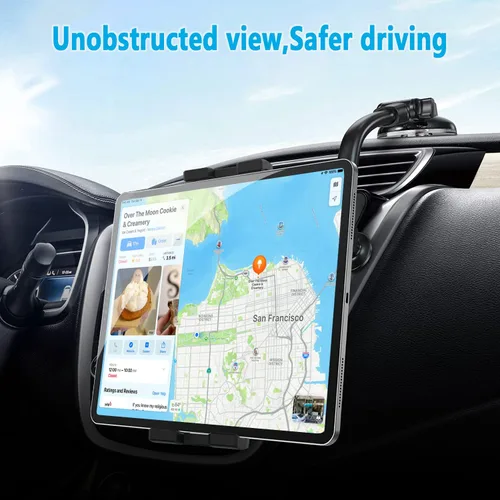Vista 7 de Soporte de tablet para parabrisas de automóvil [brazo flexible de cuello de cisne de 13 pulgadas] Soporte de tableta de súper succión para automóvil