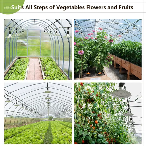 Vista 8 de Luz LED de cultivo para exteriores con temporizador, tira de luz de crecimiento de espectro completo de 6 bombillas, lámparas de plantas