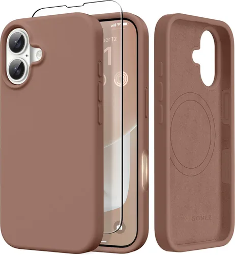 Vista 57 de GONEZ Funda magnética para iPhone 14, compatible con Magsafe, con protector de pantalla + protector de cámara, forro de microfibra antiarañazos