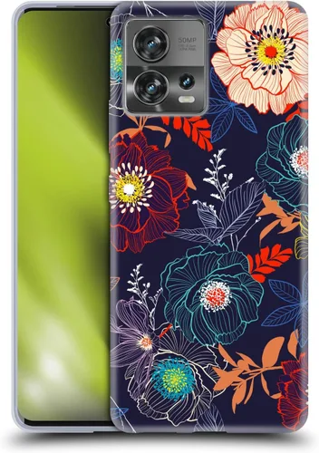 Vista 13 de Head Case Designs Officially Licensed Haroulita Blue Red Ethnic Pattern Soft Gel Case Compatible with Motorola Moto Edge 30 Fusion