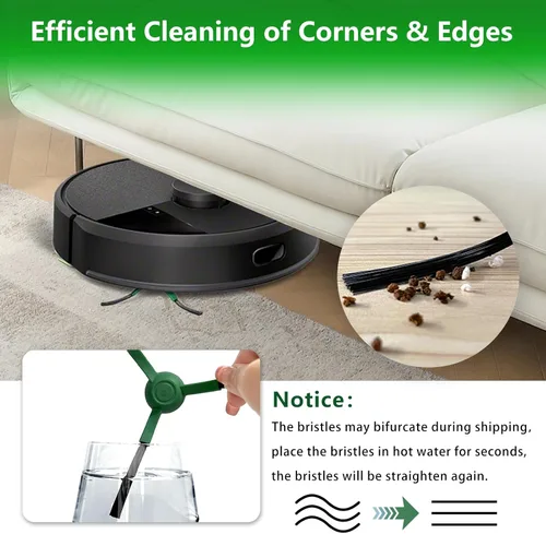 Vista 5 de Paquete de 6 cepillos laterales de repuesto compatibles con iRobot Roomba Max 705 Vac/Plus 504 Vac Robot, cepillos de barrido de bordes, accesorios