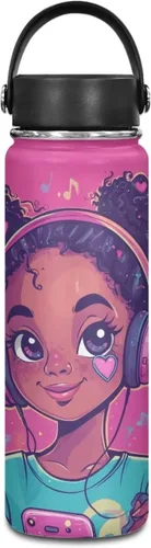 Vista 55 de ZOUTAIRONG Botellas de agua aisladas con asa para niños del 4 de julio, botella de agua metálica de acero inoxidable para niños, botella de agua