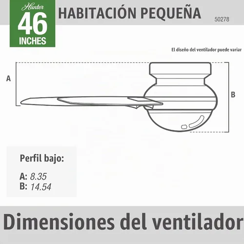Vista 8 de Hunter Anslee, Ventilador de techo, para interiores, con luz LED, 46 Acabado cepillo níquel (Brushed Nickel Finish)