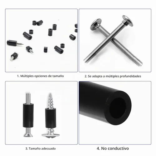 Vista 3 de 1000 piezas de espaciadores de tornillos para tomas eléctricas, espaciador redondo de nylon para tornillos M3 M4, espaciadores negros sin rosca, kit