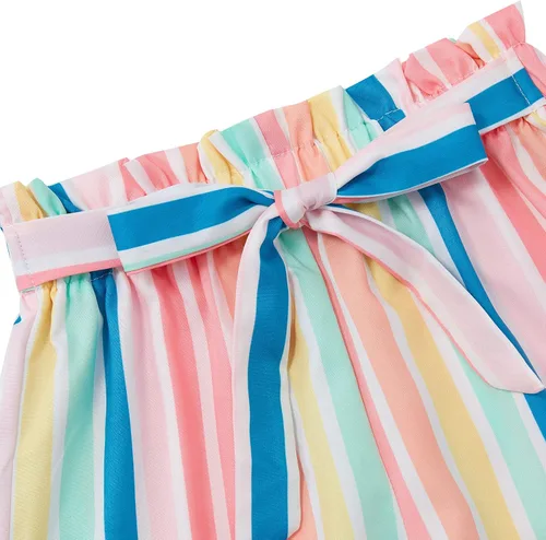 Vista 6 de Conjunto de 2 piezas de verano para niñas y niñas, camiseta y pantalones cortos