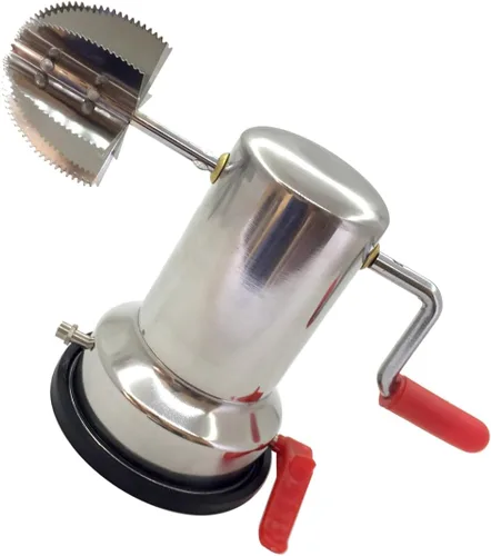 Vista 2 de Rascador de coco con base de vacío de acero inoxidable Máquina de raspadores de coco de plata, raspadores de coco Últimos ralladores de coco