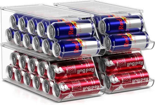 Vista 8 de Sorbus Organizador de botellas de agua para refrigerador con tapa, capacidad para 9 botellas, organizador apilable de bebidas para refrigerador