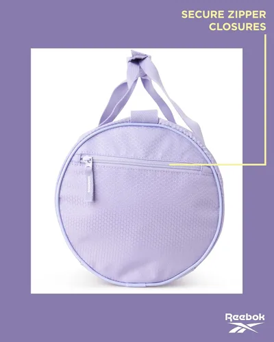 Vista 6 de Reebok Bolsa de lona Bolsa de gimnasio deportiva Plyo equipaje de mano ligero para fin de semana durante la noche para viajes, playa, yoga, Lavanda