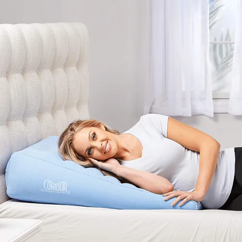 Vista 7 de Contour Cojín inflable de cuña para cama de alivio de espalda, longitud extendida, cuña inclinada gradual, (32 x 24 x 7) (paquete de 2)