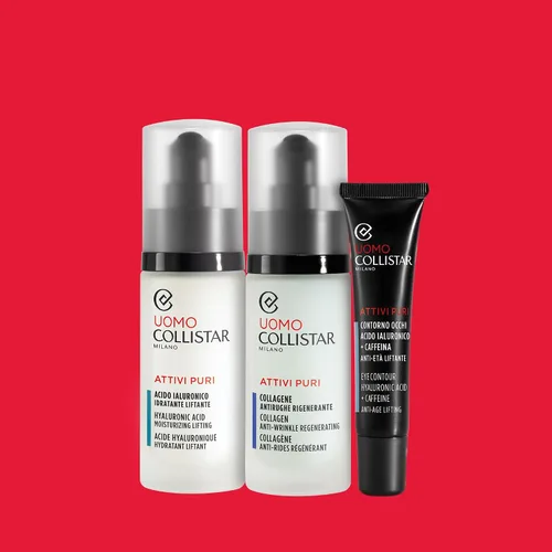 Vista 4 de Collistar Uomo Attivi Puri Contorno Occhi Acido Ialuronico + Caffeina Anti-età Liftante, Contorno de ojos Ácido Hialurónico 0.5 fl oz, 0.5 Fl Oz