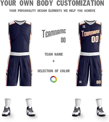 Vista 2 de Personaliza tu propio uniforme de baloncesto reversible, nombre y número personalizados para hombresmujeres y jóvenes, talla única