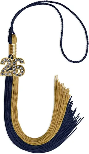 Vista 106 de Endea Graduation Borla de doble color con dije dorado (negro/oro brillante, 2022)