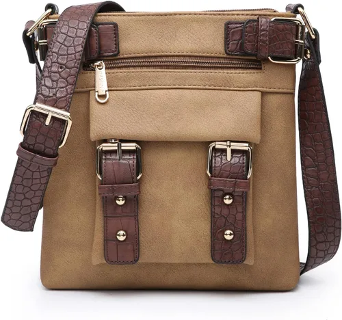 Vista 11 de Dasein Bolsos cruzados ligeros para mujer, de cuero vegano suave, bolso de mensajero, bolso de hombro, bolso de viaje
